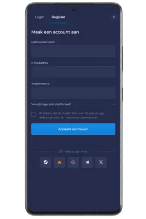 Rainbet sign up Bonus registratieformulier invullen stap