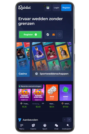 Rainbet account aanmaken registratieformulier