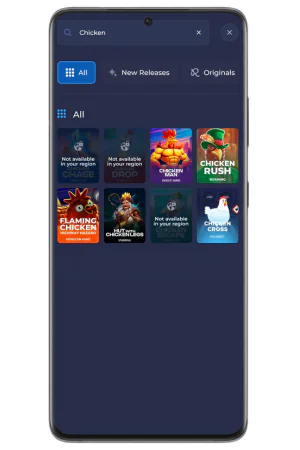 Rainbet Chicken Road zoeken in spellenbibliotheek