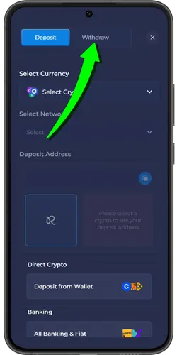 Rainbet Opnamemenu