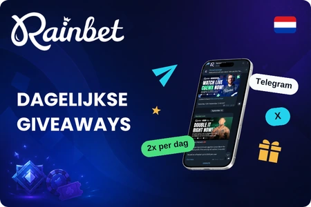Dagelijkse Rainbet giveaways op Telegram en X voor Nederlandse spelers